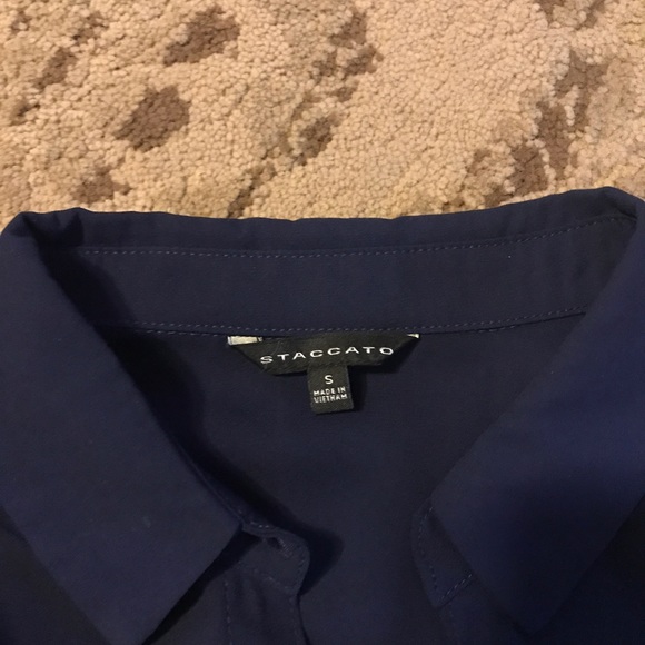Staccato dark blue button down blouse - Picture 2 of 5